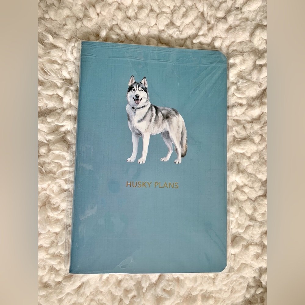 Husky Dog Pun “Husky Plans” Sky Blue New Notebook Journal
